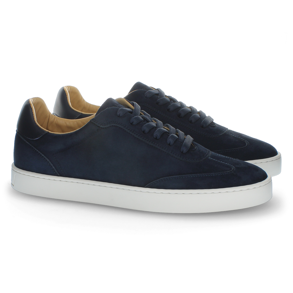 Sneaker in suede blu