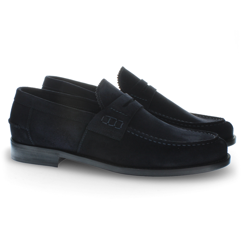 Mocassino in suede blu