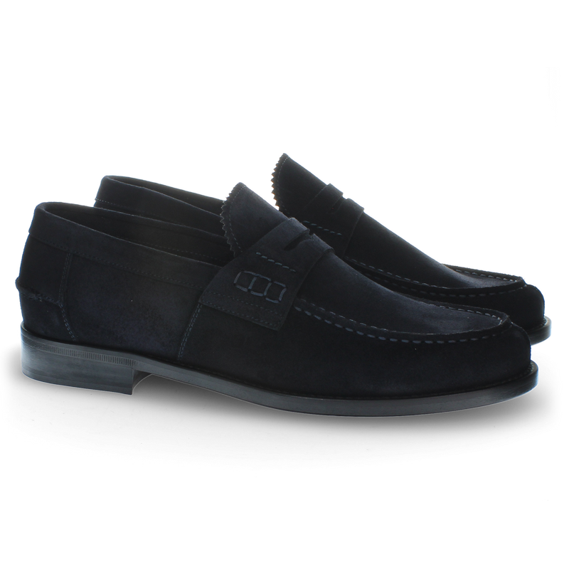 Mocassino in suede blu