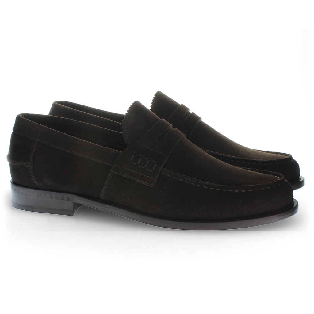 Coffee suede loafer