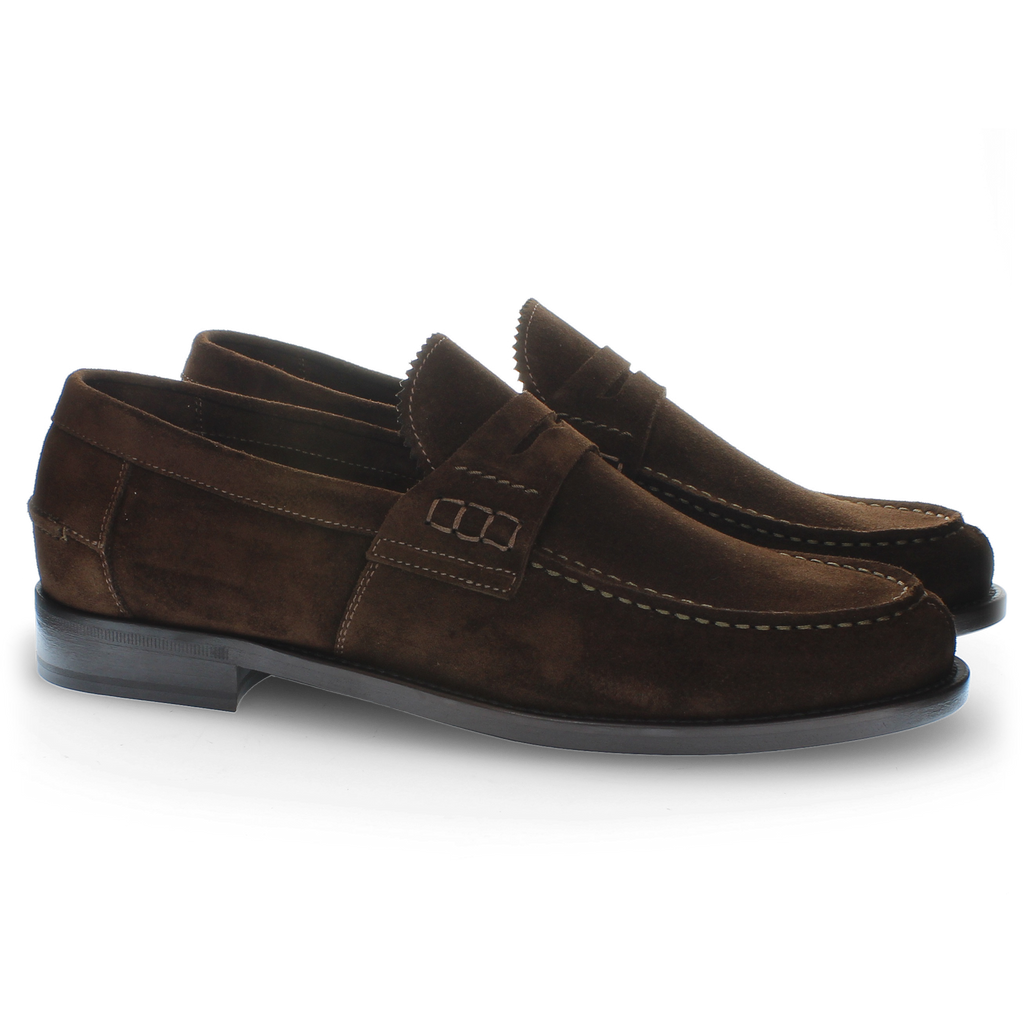Brown suede loafer