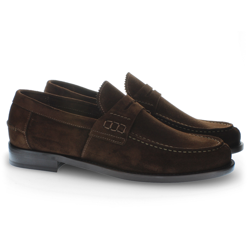 Mocassino in suede marrone
