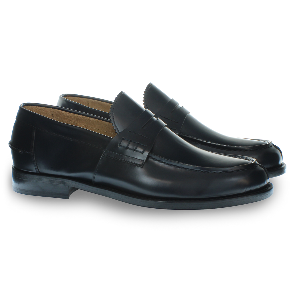Blue leather loafer