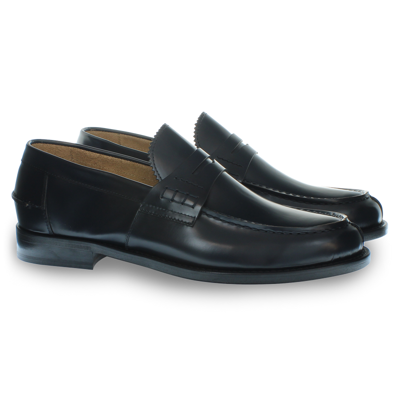 Mocassino in pelle blu