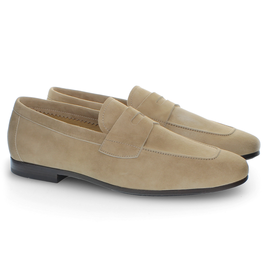 Beige suede loafer