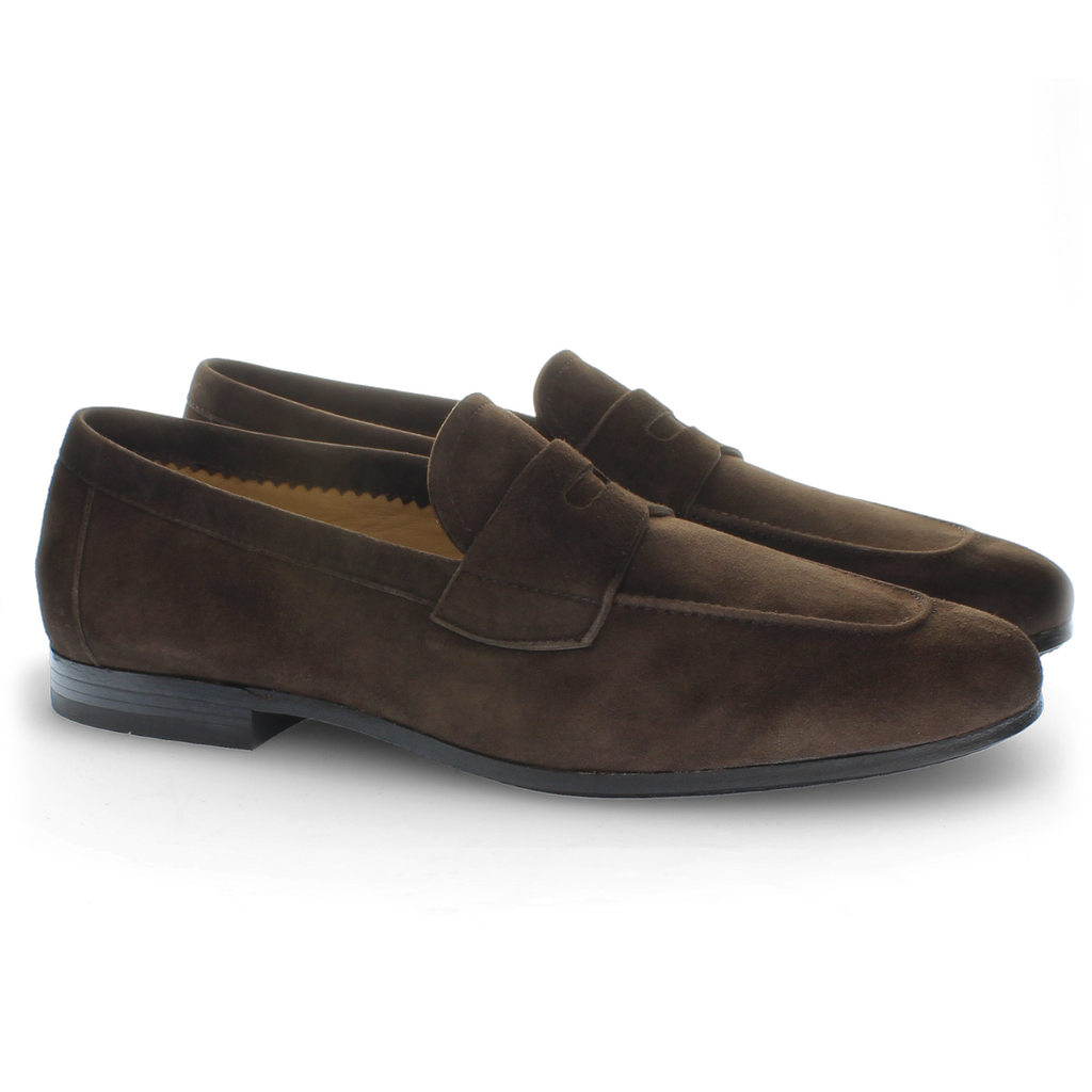 Coffee suede loafer