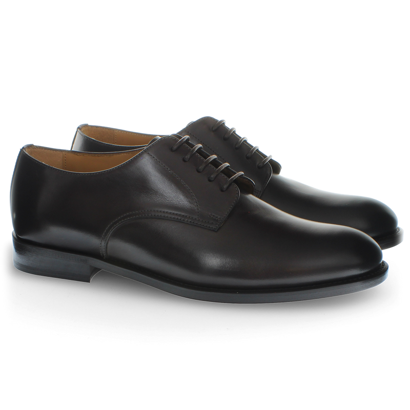 Dark brown leather Derby shoe