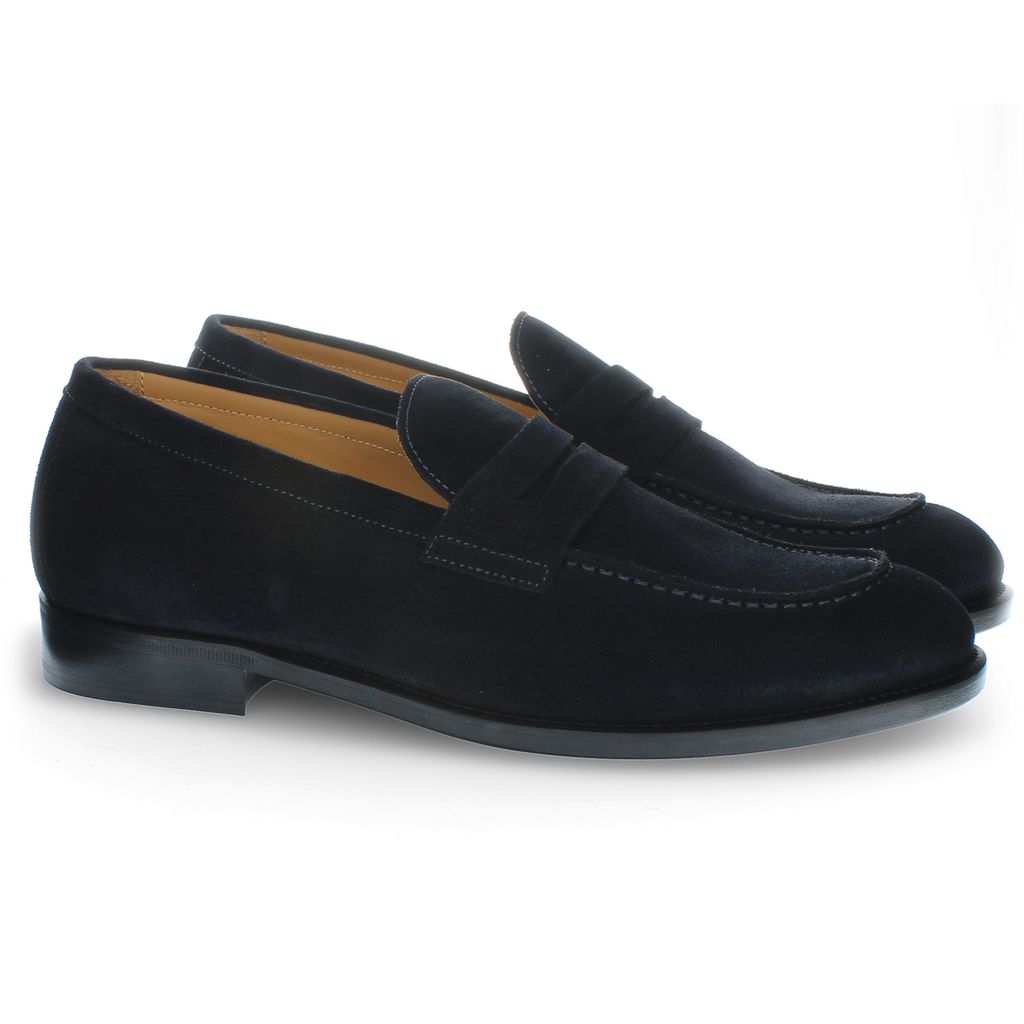 Blue suede loafer