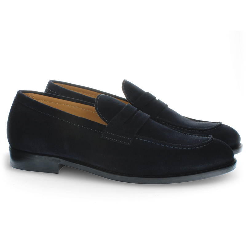 Mocassino in suede blu