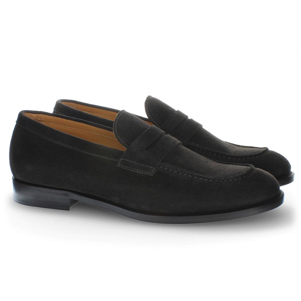 Dark brown suede loafer