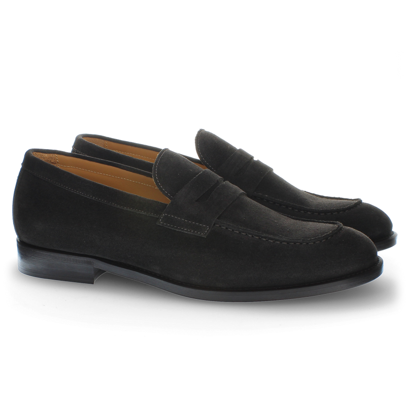 Mocassino in suede testa di moro