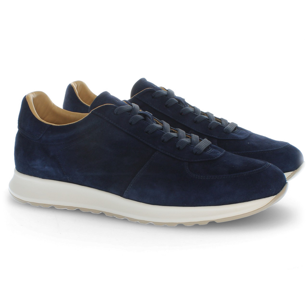 Sneaker in suede blu con suola ultra leggera