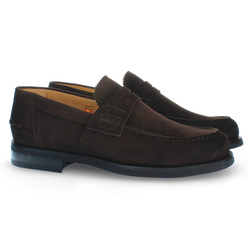 Dark brown suede loafer