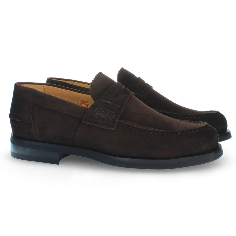 Dark brown suede loafer