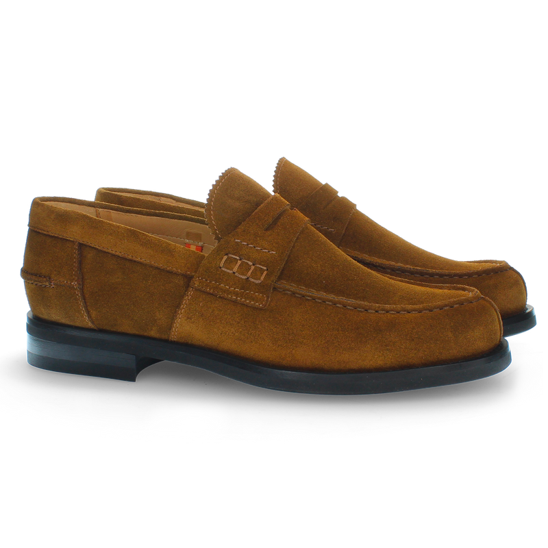 Tobacco brown suede loafer