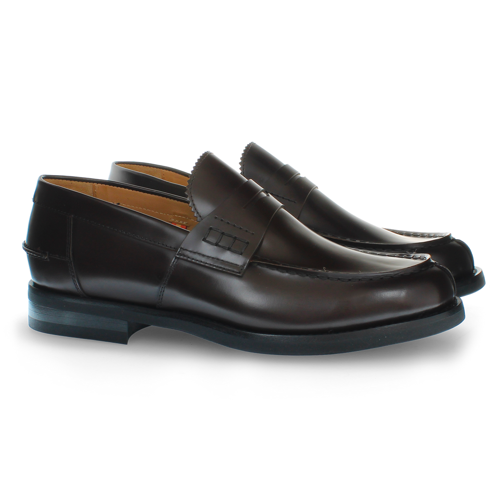 Dark brown suede loafer