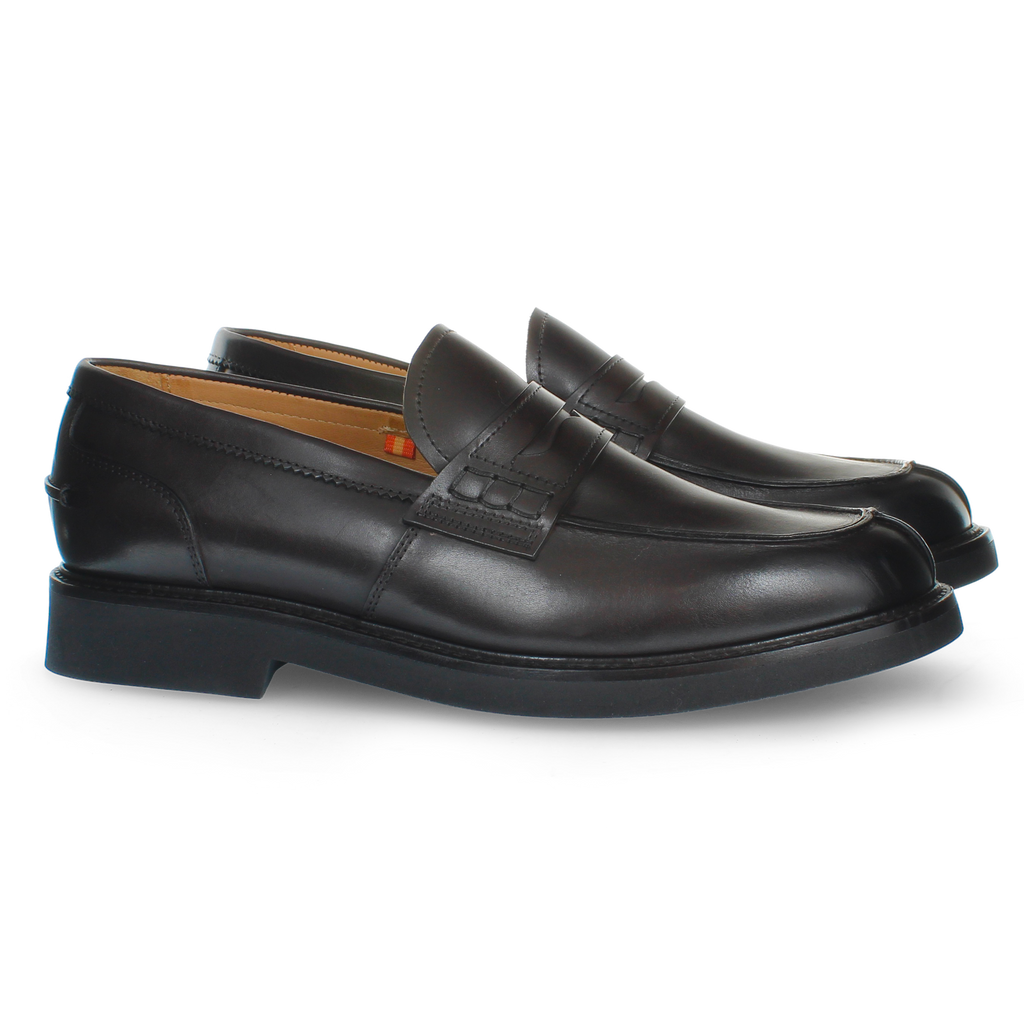 Soft dark brown leather loafer