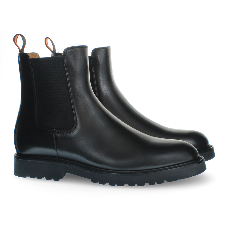 Stivaletto Chelsea in morbida pelle nera