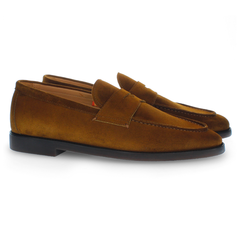 Tobacco brown suede loafer
