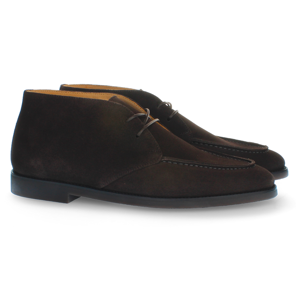 Dark brown suede ankle boot